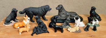 Bronze And Ceramic Sculptures Of Dogs, 16 Pcs (CTF10)