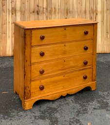 19th C. Cottage Pine Four Drawer Chest (CTF20)
