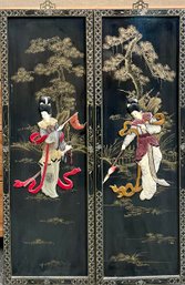Pr. Vintage Asian Lacquered Wall Plaques (CTF20)