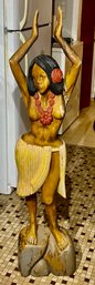 Carved Wooden Hawaiian Dancer Figure