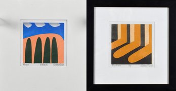 Two Sabra Field Woodblock Prints, Portico  And Mesa (CTF10)