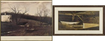 Two Andrew Wyeth Reproduction Prints, Hay Ledge And Evening At Kuerners (CTF10)