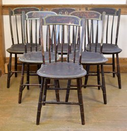 Set Of Six Grain Painted Windsor Chairs (CTF30)