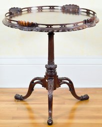 Vintage Carved Mahogany Tea Table (CTF20)