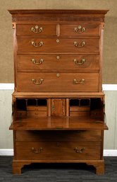18th C. Mahogany Butler's Chest On Chest (CTF50)