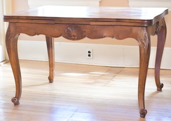 Vintage French Walnut Parquetry Inlaid Refectory Table (CTF30)