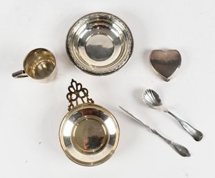 Sterling Bowls, Cup, Spoon And Knife (CTF10)