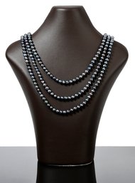 Black Pearl Opera Length Necklace (CTF10)