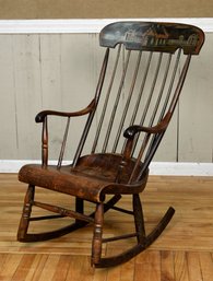 Antique Painted Boston Rocking Chair (CTF20)