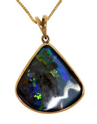 14k Gold And Opal Pendant And Chain (CTF10)