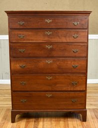 Late 18th C. Chippendale Cherry Six Drawer Chest (CTF40)