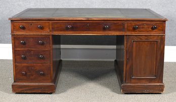 Early 19th C. English Mahogany Partners Desk (CTF30)
