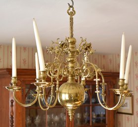 Early Antique Brass Chandelier (CTF30)