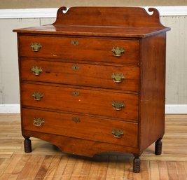 19th C. Mahogany Four Drawer Chest (CTF20)