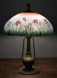 Antique Reverse Painted Shade Lamp(CTF20)