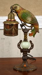 Vintage Cast Metal Parrot Lamp (CTF20)