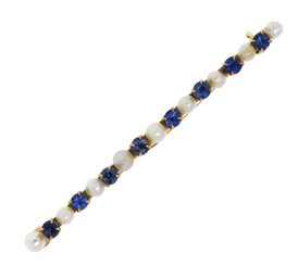 Victorian 10K Bar With With Cornflower Blue Sapphires (CTF10)