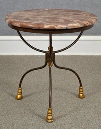 Vintage Steel And Marble Table (CTF30)