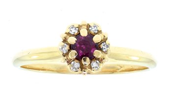14K Gold, Ruby And Diamond Ring (CTF10)