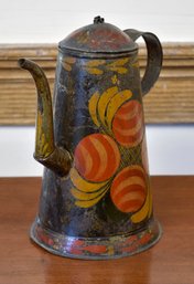 Antique Painted Toleware Coffee Pot (CTF10)