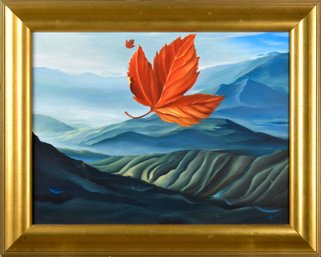 Contemporary Oil, Leaf And Mountains (CTF10)