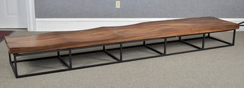Fine Contemporary Walnut And Steel Low Bench (CTF50)