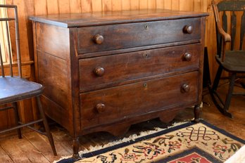 19th C. Sheraton Three Drawer Chest (CTF20)