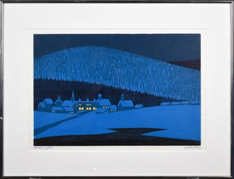 Sabra Field Woodblock Print, Winter Lights (CTF20)