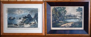 Two 19th C. Currier & Ives Lithographs, Yosemite And California Scenery (CTF10)