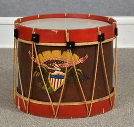 Vintage Wood Drum Side Table (CTF10)
