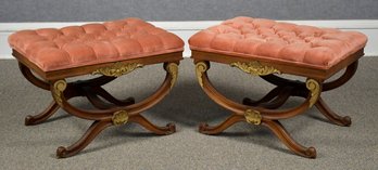 Pr. French Style Upholstered Footstools (CTF10)