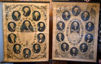 Two 19th C. Prints, First 11 Presidents Of The United States (CTF10)