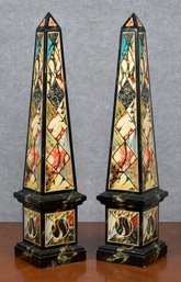 Vintage Painted Wooden Obelisks (CTF10)