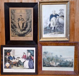 Four 19th C. Lithographs, George Washington (CTF10)