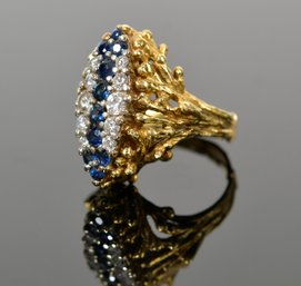Vintage 18k Gold, Sapphire & Diamond Ring (CTF10)