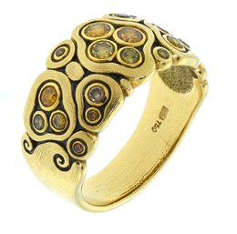 Alex Sepkus 'Swirling Water' 18k Gold And Diamond Ring (CTF10)