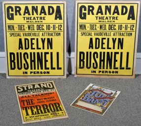 Four Vintage Theater And Concert Broadside Advertising Posters (CTF20)