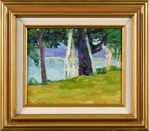 Small Henry MacGinnis Oil Painting, Lake Morey (CTF10)