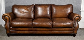 Contemporary Robinson & Robinson Brown Leather Sofa (CTF50)