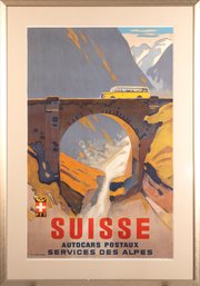 Vintage Travel Poster, Suisse Autocars Postaux (CTF20)