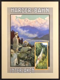 Antique Travel Poster, Harder-bahn, Interlaken (CTF20)