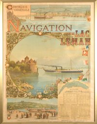 1891 French Travel Poster, Lac Leman (CTF20)