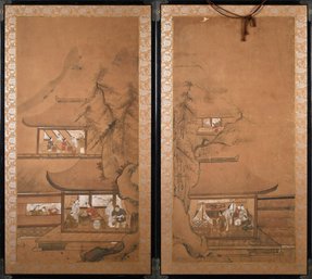 Two Edo Period Watercolor Panels (CTF20)