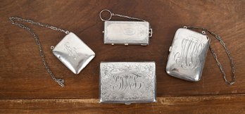 Four Antique Sterling Purses And Compacts (CTF10)