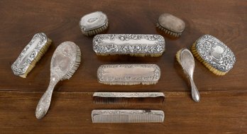 Vintage Sterling Brushes And Combs (CTF10)