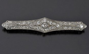 Antique Platinum And Diamond Bar Pin (CTF10)
