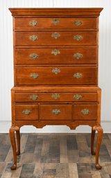 18th C. NE Maple & Walnut Highboy (CTF40)