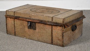 Antique Hide Covered Storage Box (CTF10)