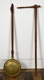 Antique Bed Warmer And Antique Laundry Tool (CTF10)