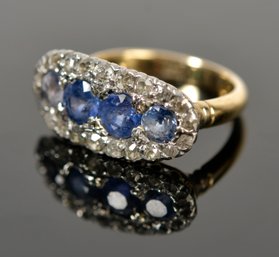Vintage 14k Gold, Sapphire And Diamond Ring (CTF10)